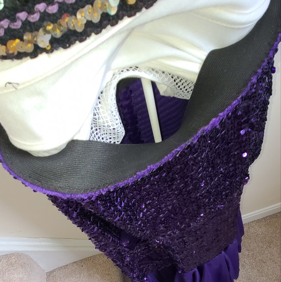 3 Peice Purple Sequins Dance Skirt Set⁷ - Picture 7 of 9